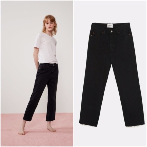 3. Zara High Rise Straight Leg Jeans - Picture 4 of 15